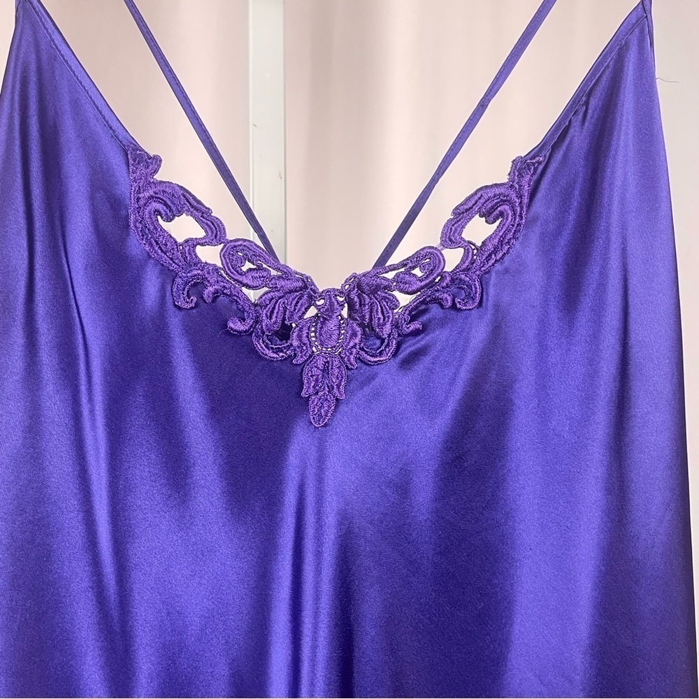 Secret Treasures XL Vintage Satin Lace Jewel Tone Nightgown Summer Y2K 90's - Picture 3 of 8